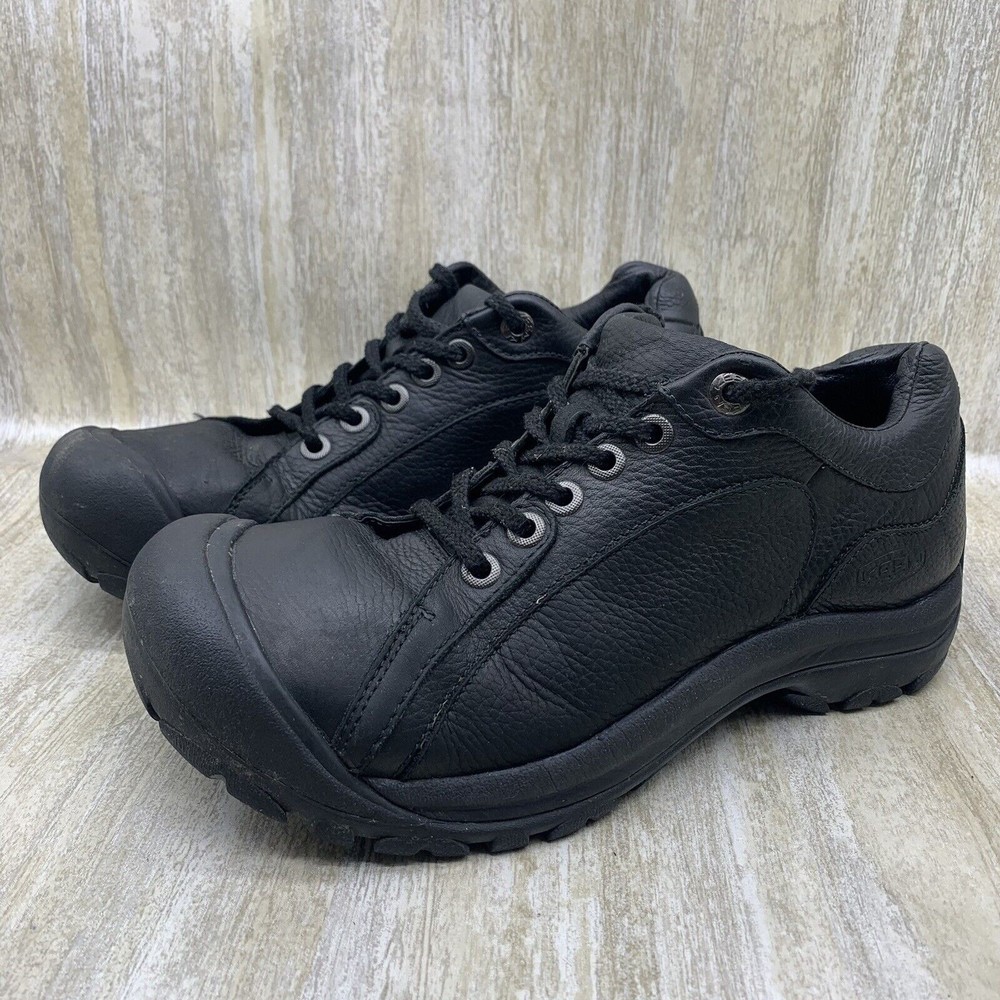 Keen Black Leather Sneakers Briggs II Work Shoes Lace Up Womens 9.5
